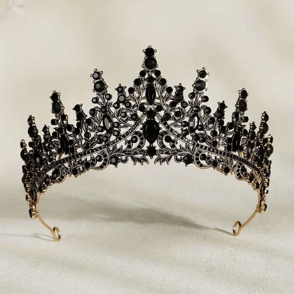 Wicked Silk Goth, Emo, Prom, Quinceanera Jeweled Crown Tiara Headband